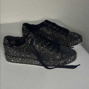 INC International Concepts Black Rhinestone Sneakers